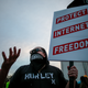Net Neutrality advocates protest the FCC's recent decision to repeal the program in Los Angeles, California, November 28, 2017.